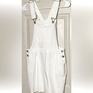 BRAND NEW Love Tree Denim The Emma Overalls Dress White Medium Jrs L
